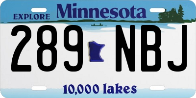 MN license plate 289NBJ