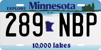 MN license plate 289NBP