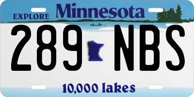 MN license plate 289NBS
