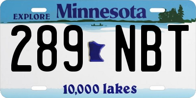 MN license plate 289NBT
