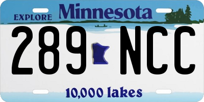 MN license plate 289NCC