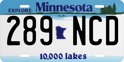 MN license plate 289NCD