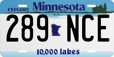 MN license plate 289NCE