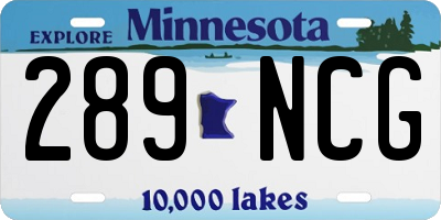 MN license plate 289NCG