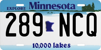MN license plate 289NCQ