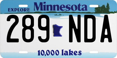 MN license plate 289NDA