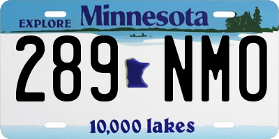 MN license plate 289NMO