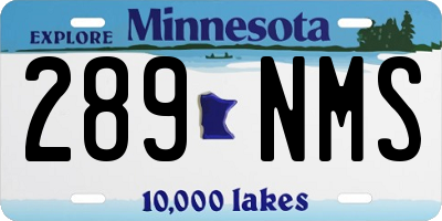 MN license plate 289NMS