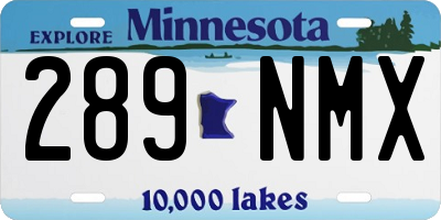 MN license plate 289NMX