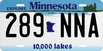 MN license plate 289NNA