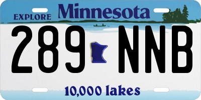 MN license plate 289NNB