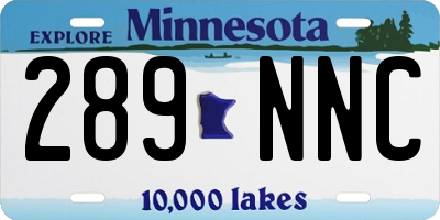 MN license plate 289NNC