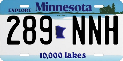 MN license plate 289NNH