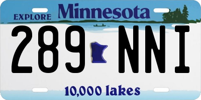 MN license plate 289NNI