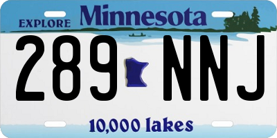 MN license plate 289NNJ