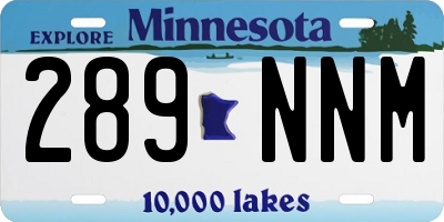 MN license plate 289NNM