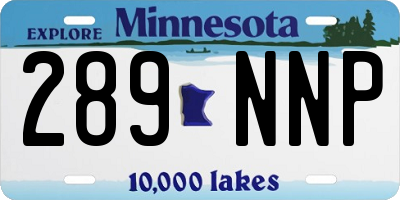 MN license plate 289NNP
