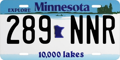 MN license plate 289NNR