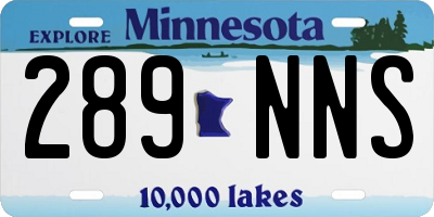 MN license plate 289NNS