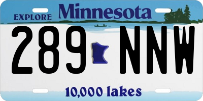 MN license plate 289NNW