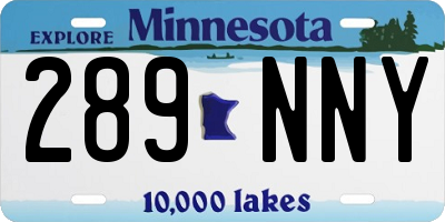 MN license plate 289NNY