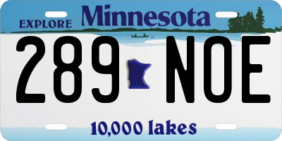 MN license plate 289NOE
