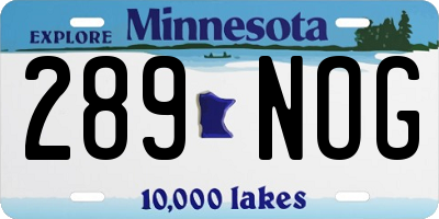MN license plate 289NOG