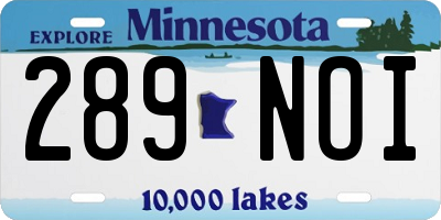 MN license plate 289NOI