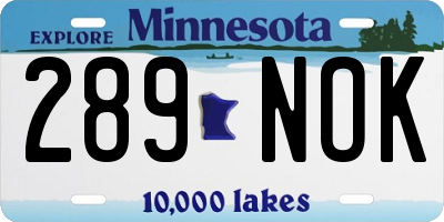 MN license plate 289NOK
