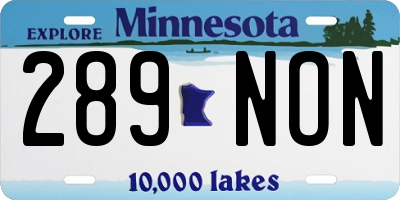 MN license plate 289NON