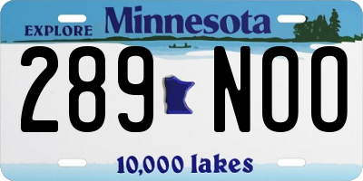 MN license plate 289NOO
