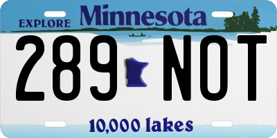 MN license plate 289NOT