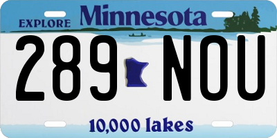 MN license plate 289NOU