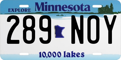 MN license plate 289NOY