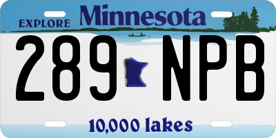 MN license plate 289NPB