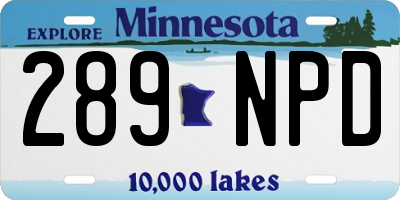 MN license plate 289NPD
