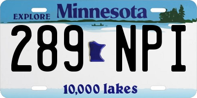 MN license plate 289NPI