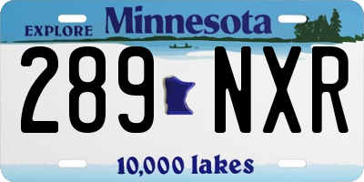 MN license plate 289NXR