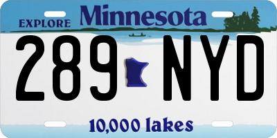 MN license plate 289NYD