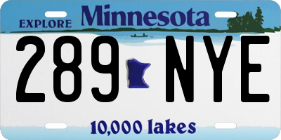 MN license plate 289NYE