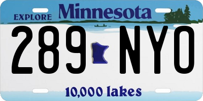 MN license plate 289NYO