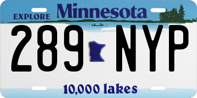 MN license plate 289NYP