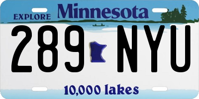MN license plate 289NYU