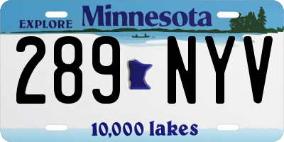 MN license plate 289NYV
