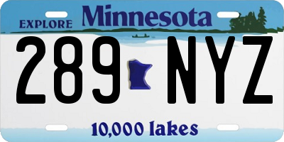 MN license plate 289NYZ