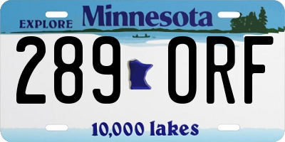 MN license plate 289ORF