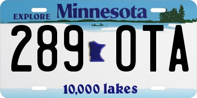 MN license plate 289OTA