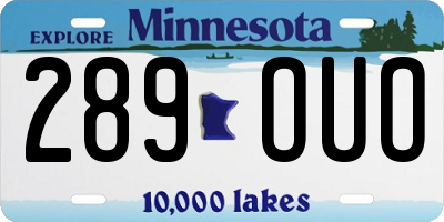 MN license plate 289OUO