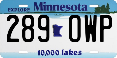 MN license plate 289OWP