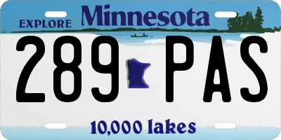 MN license plate 289PAS